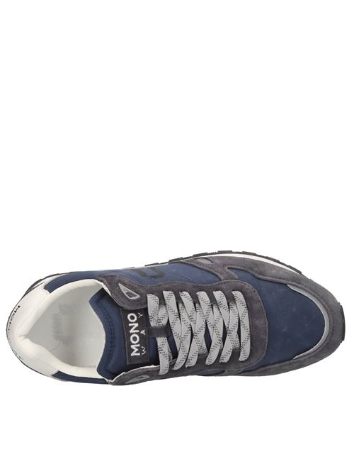 Sneakers in pelle e tessuto MONO WAY | RUNNER 31 MBLU-BIANCO